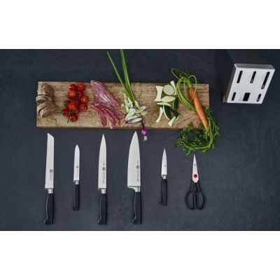 18. ZWILLING Four Star 35145-007-0 Self-Sharpening Knife Set, 7 Pieces, Black