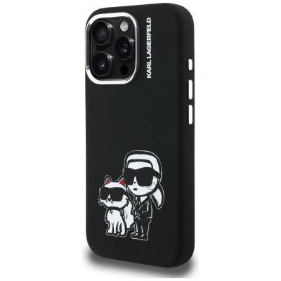 2. Karl Lagerfeld Silicone Karl&Choupette Sketch MagSafe Case for iPhone 16 Pro - Black