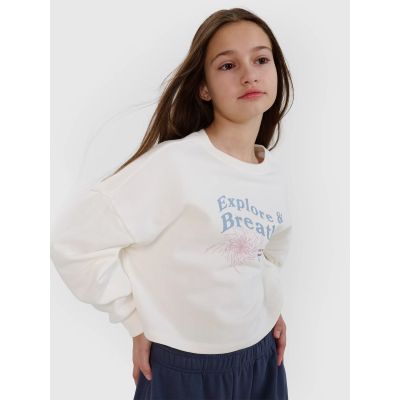 Girls' sweatshirt without a hood, 4F 4FJWSS25TSWSF1483-11S