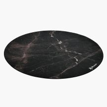 Arozzi Zona Round Floor Pad Black, Marble Color Microfiber, Rubber