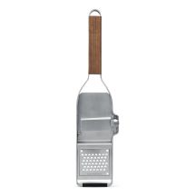 Microplane 43313 Hand Grater/Spiralizer Grater with Handle Silver, Wood