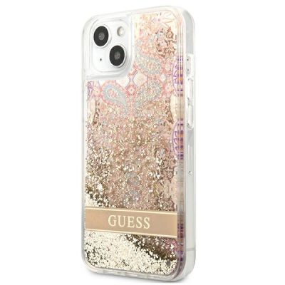 2. Guess Paisley Liquid Glitter case for iPhone 13 / 14 / 15 - gold