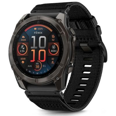 2. Tech-Protect Nylon Strap for Garmin Fenix 5X / 5X PLUS / 6X / 6X PRO / 7X / 8 (51 mm) - Black