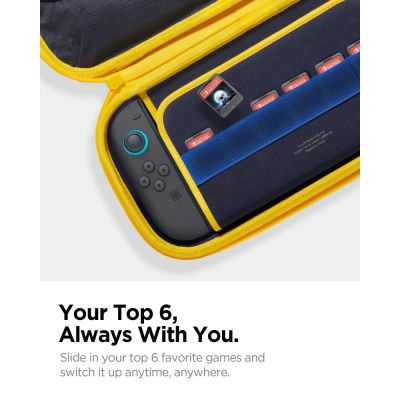 8. Spigen Nano Pop Pro Pouch for Nintendo Switch 2 - Navy Blue and Yellow