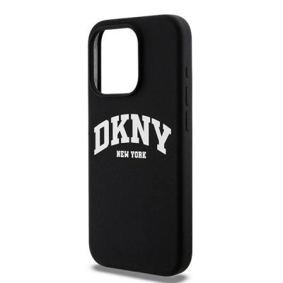 6. DKNY Liquid Silicone White Printed Logo MagSafe iPhone 14 Pro Case - Black
