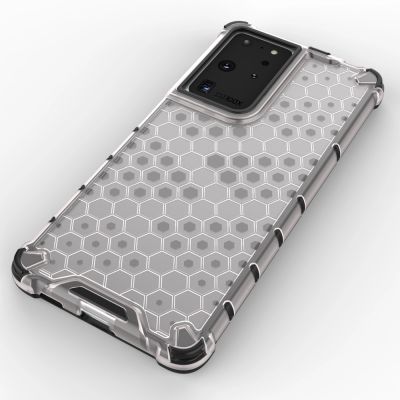 4. Honeycomb case armored cover with a gel frame for Samsung Galaxy S22 Ultra blue