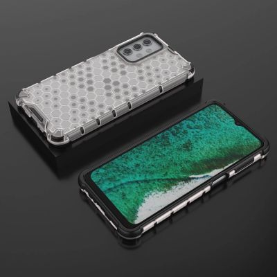 3. Honeycomb Case armor cover with TPU Bumper for Samsung Galaxy A32 5G transparent