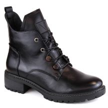 Insulated lace-up and zipper boots Vinceza W JAN239 black