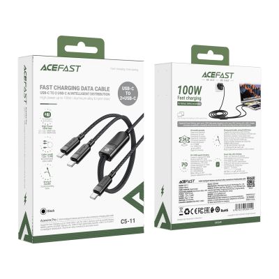 5. Acefast C5 USB-C - USB-C / USB-C 2in1 100W 480Mb/s cable - black