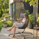 7. COCOON HANGING CHAIR WITH FRAME 195CM DARK GRAY 120KG