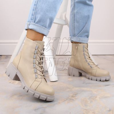 4. Insulated lace-up and zipper boots Jezzi W JEZ422B, beige