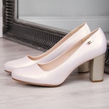Sergio Leone W SK193B beige pearl heel pumps 