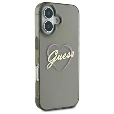 4. Guess IML Heart Case for iPhone 16 Plus - Black
