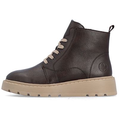 3. Women's brown leather wedge ankle boots Rieker 70405-25