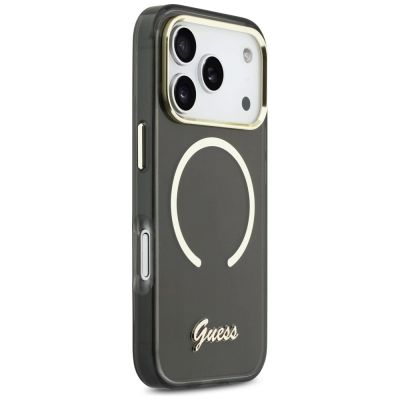 4. Guess IML Script Metal MagSafe Case for iPhone 17 Pro - Black