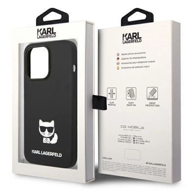 8. Karl Lagerfeld KLHCP14XSLCTBK iPhone 14 Pro Max 6.7 "hardcase black / black Silicone Choupette Body