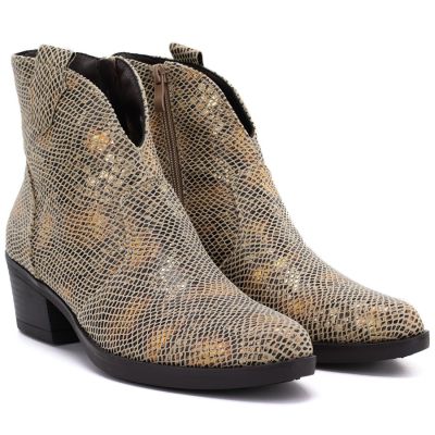 4. Women's cowboy boots snake gold M.Daszyński MR2382