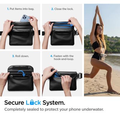8. Spigen Aqua Shield A620 Waterproof Hip Bag IPX8 - Black