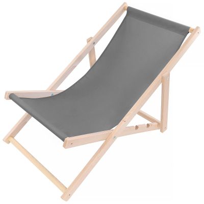 11. CLASSIC GRAY WOODEN DECK CHAIR