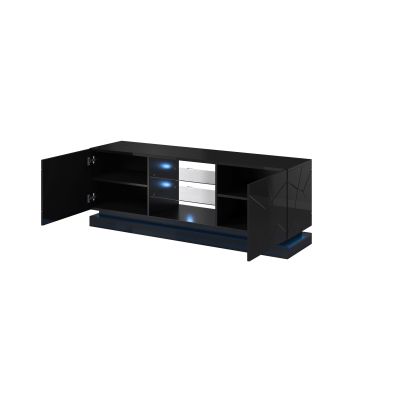 TV cabinet QIU 160 MDF gloss black/gloss black