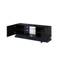 TV cabinet QIU 160 MDF gloss black/gloss black