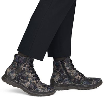 6. Women's insulated ankle boots with floral pattern Rieker 53632-90