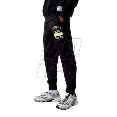 5. Mitchell &amp; Ness Branded Fashion Graphic Sweatpants M PSWP5533-MNNYYPPPBLCK