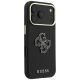 4. Guess Grained & Big Resin Logo Case for iPhone 18 Pro / 17 Pro - Black
