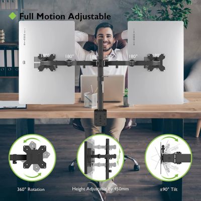 9. TECHLY DOUBLE DESK ARM 2X LED/LCD 13-27 CA