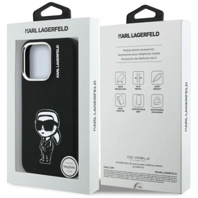 8. Karl Lagerfeld Silicone Karl Sketch MagSafe Case for iPhone 16 Pro Max - Black
