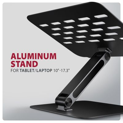 2. Axagon STND-LQB Laptop Stand with Double Joint, Height-Adjustable, Foldable, Laptop and Tablet Stand, Black, 43.9 cm (17.3")