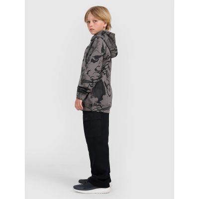 2. Boy's sweatshirt with hood, open, 4F 4FJRAW25TSWSM2343-90A