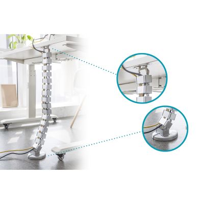 5. Cable organizer (spine), adjustable, flexible, 1.3m, silver