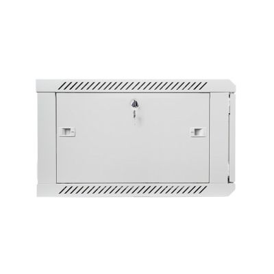 3. Lanberg WF01-6606-10S single-section cabinet (6U; 368mm / 600mm / 600 mm; wall-mounted; Glass; 19''; gray)