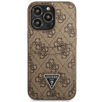 3. Guess 4G Triangle Logo Cardslot Case for iPhone 13 Pro / 13 - Brown