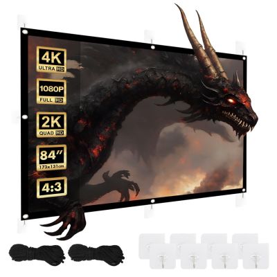7. MACLEAN PROJECTION SCREEN 84", 175X131CM, 25MM BORDER 4:3, TENSION HOOKS MC-166