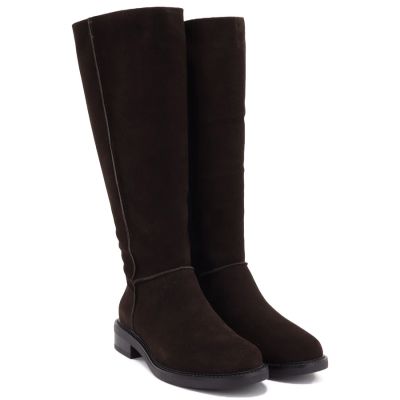 4. Women’s chocolate-brown leather officer boots Sergio Leone KZ-27-S