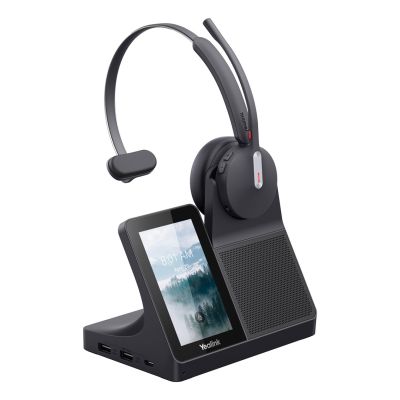 2. Yealink WH64 Workstation Mono Headset Wired & Wireless Headband Office/Call Center USB Type-C Bluetooth Charging Stand Black