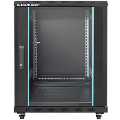 6. QOLTEC RACK CABINET 19" | 15U | 600X855X600 | TEMPERED DOOR