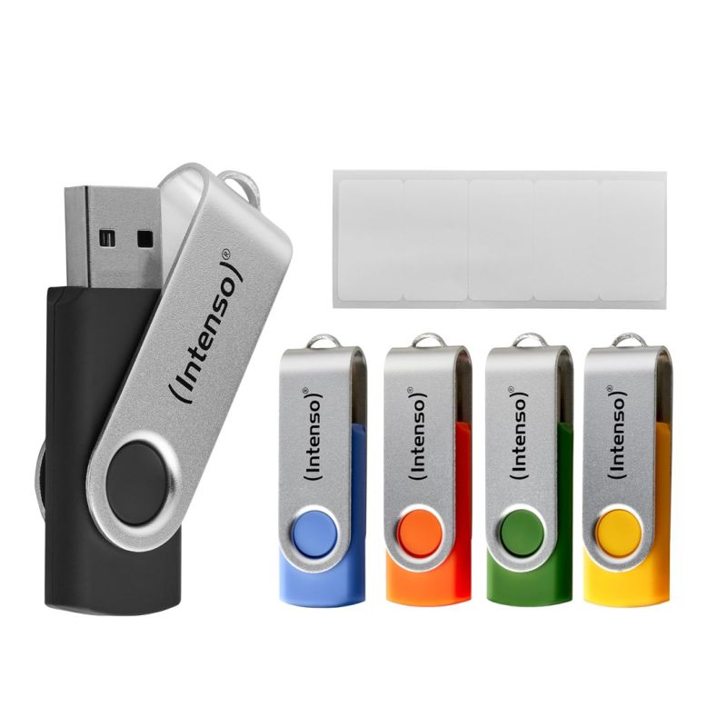 Intenso USB Flash Drive Office Line 3543595 3.2 5St. Multipack - 64 GB USB Flash Drive USB Type-A 3.2 Gen 1 (3.1 Gen 1) Multicolor