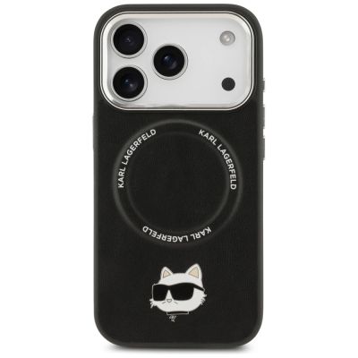 3. Karl Lagerfeld Choupette Pin MagSafe Case for iPhone 17 Pro - Black