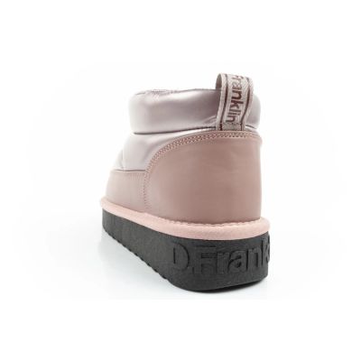 5. D.Franklin women's snow boots winter fashionable insulated ankle boots rose gold