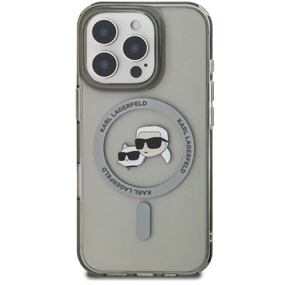 3. Karl Lagerfeld IML Metal Karl&Choupette Head MagSafe Case for iPhone 16 Pro - Black