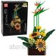 Construction Block Arrangement of Bird of Paradise and Sunflowers in a Pot, 1608 Pieces