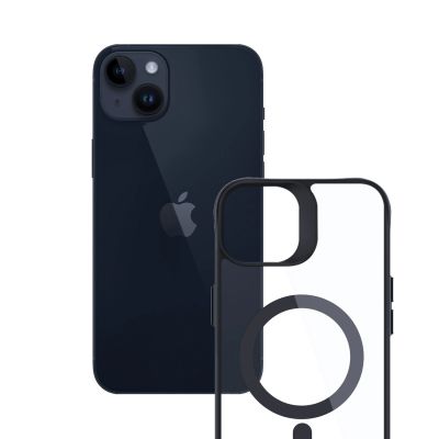 11. 3mk Satin Armor MagCase with MagSafe for iPhone 14 Plus - Clear with Black Frame