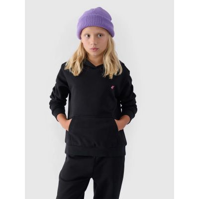 Girls' sweatshirt with hood, open, 4F Junior 4FJWMM00TSWSF1316-20S