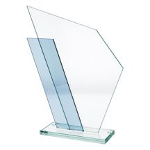Glass trophy with a broken base