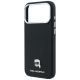 6. Karl Lagerfeld Grained Karl Head Metal MagSafe Case for iPhone 18 Pro / 17 Pro - Black
