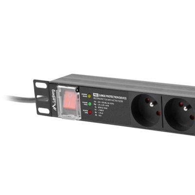 2. LANBERG PDU PRO 19" RACK POWER STRIP (1U, 16A, 7X 230V PL, 2M, BLACK) PDU-PRO-07E-0200-BK