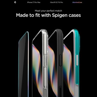 13. Spigen Glas.TR EZ Fit Pro Tempered Glass for iPhone 16 Pro Max / 17 Pro Max - Transparent